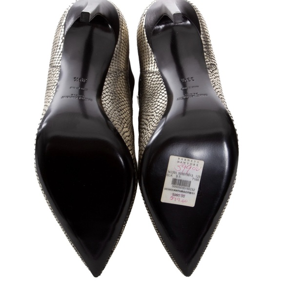 Saint Laurent Paris Pointed Toe Booties Gold Snake-Print Leather - Picture 5 of 5